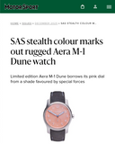 SAS stealth colour marks out rugged Aera M-1 Dune watch