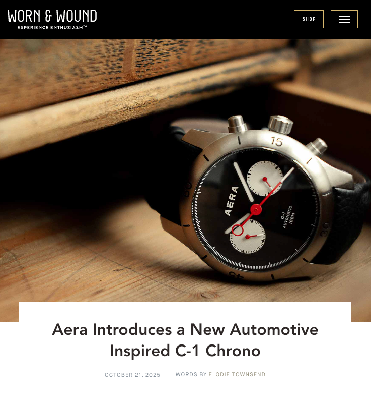 Aera Introduces a New Automotive Inspired C-1 Chrono