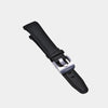 Smooth Leather Strap - Jet Black with Black Stitching - 20MM