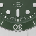 AERA D-1 Forest dial detail: D-1 Automatic, 300M, Swiss Made