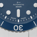 AERA D-1 Ocean dial detail: D-1 Automatic, 300M, Swiss Made