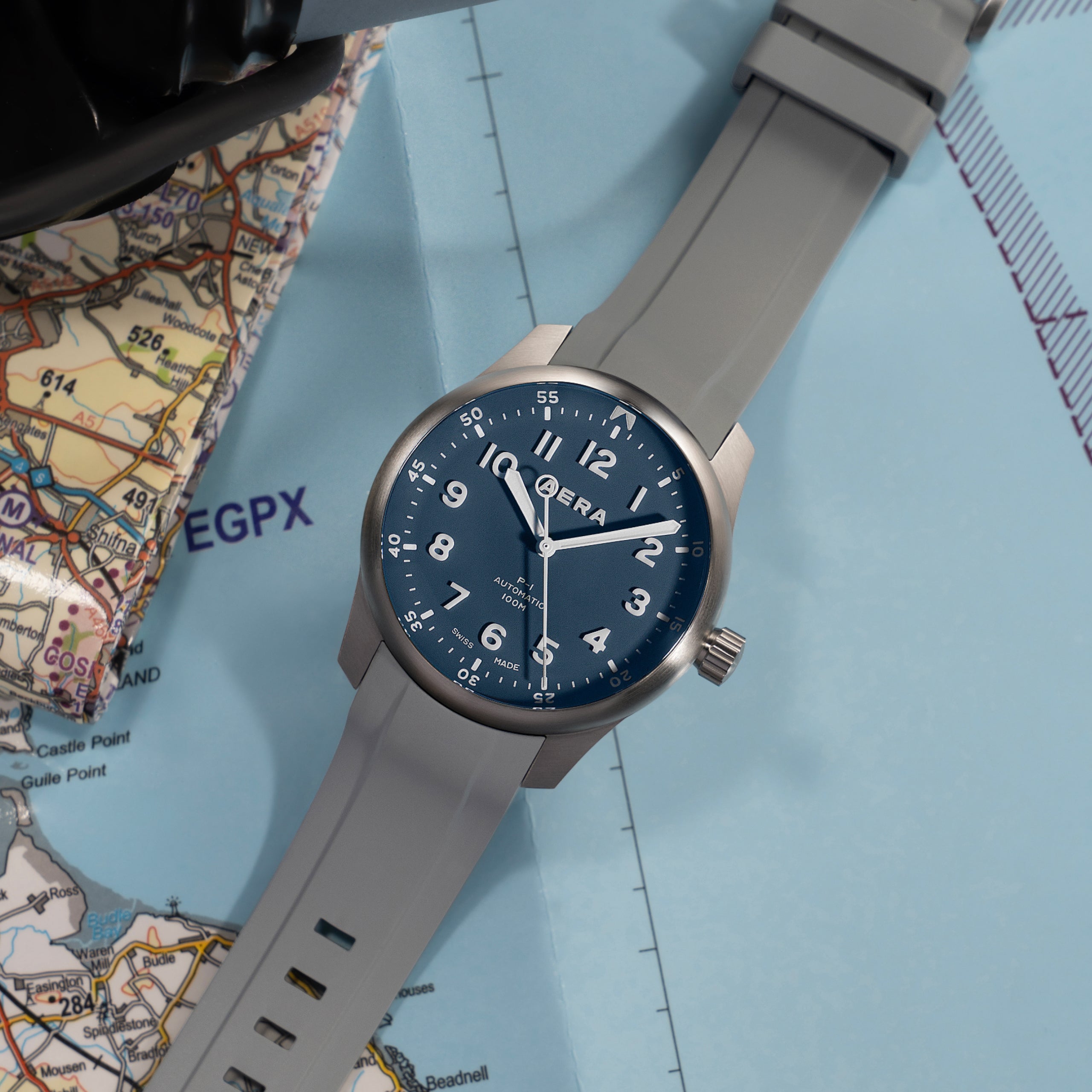 P-1 Air Force | Grey-Blue Swiss Automatic Pilot, 43mm | AERA